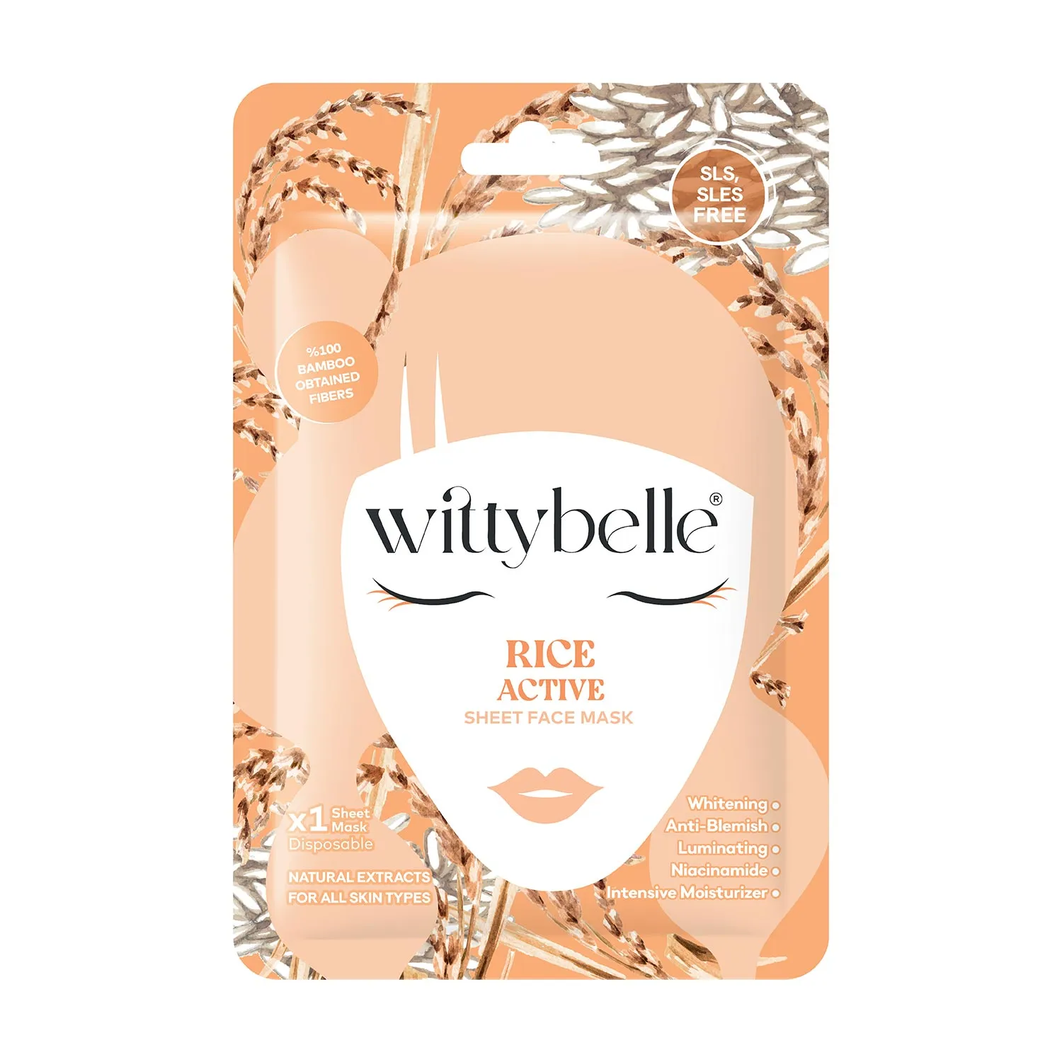 Wittybelle Rice Active Sheet Face Mask 25gr