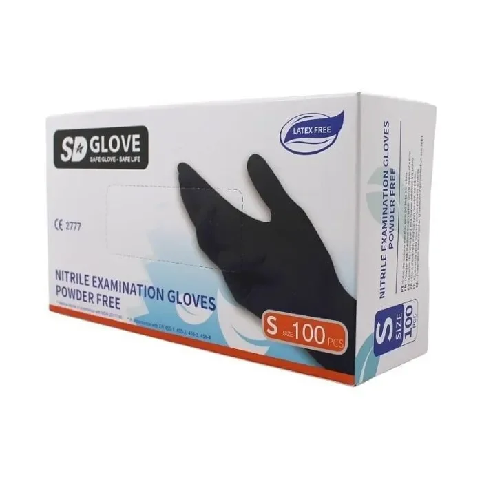 SD Γάντια Νιτριλίου Χωρίς Πούδρα Μαύρα