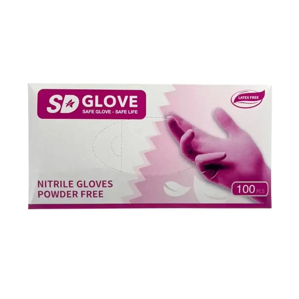 Γάντια νιτριλίου ροζ SD 100 τεμάχια